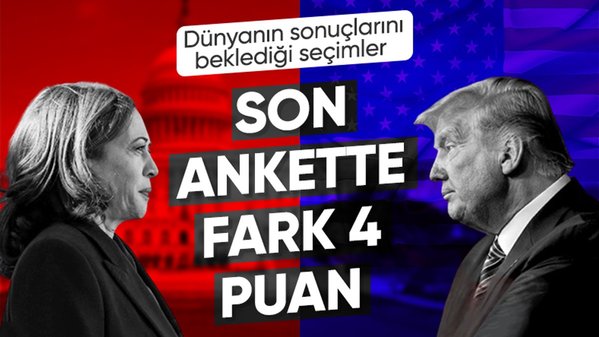 ABD başkanlık yarışında Kamala Harris, Donald Trump’ın 4 puan önünde